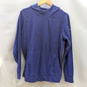 Columbia diamond pattern hooded fleece pullover